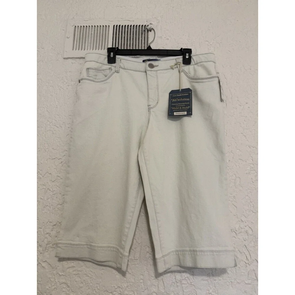 NWT Democracy AB Solution Mold &hold long Bermuda Denim Shorts SZ 14 Petite